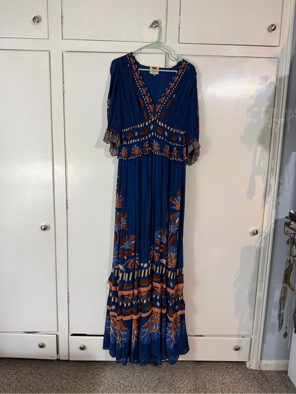 Farm Rio, medium Boho V-Neck Floral Maxi Dress in Navy - Picture 4 of 9